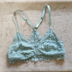 Super cute mint green floral lace bralette